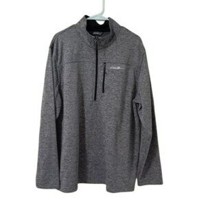 Eddie Bauer Mens Sweater Size XL Gray 1/4 Zip Pullover